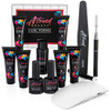 Astound Beauty Poly Nail Gel Kit with UV Lamp, Slip Solution and Glitter New