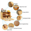 Art Secret Double Layer Bamboo Bread Box -Large Capacity Bread Bin -Maple Leaf New