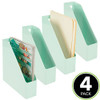 mDesign Plastic Slim Vertical File Folder Storage Organizer Bin, 4 Pack - Mint New