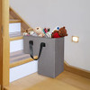 YOFU Stair Basket Storage Organizer, Basket Storage, Black with Leather Handles
