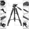 Neewer Portable 56" Aluminum Camera Tripod Swivel Pan Head - SAB234 (Black)
