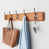 Spotact Wall Mounted Rustic Coat Rack Wooden Wall Hanger Heavy Duty - Cherry New