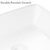 Miligoré 19" x 15" Rectangular White Ceramic Vessel Sink - Modern Above Counter New