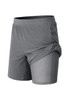 JUMP START MEN 2IN1 STRETCH ACTIVE QUICK DRY GYM RUNNING SHORTS - SIZE: S - GRAY New