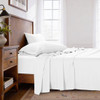 KATHY IRELAND LYOCELL & LINEN BLEND 4-PIECE SHEET SET, SIZE FULL - WHITE New