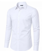 JAMES TAILORMEN' SLIM FIT LONG SLEEVE STRETCH DRESS SHIRT SIZE: MEN 2XL - WHITE New