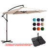 SERWALL 10ft Patio Offset Umbrella Outdoor Umbrellas Crank B08R5743B4 -Beige