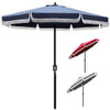Blissun 9' Outdoor Patio Umbrella, Crank, Tilt, Push Button, B07MYT56XP - Blue