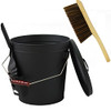 Gcostar Large Metal Ash Bucket with Lid Shovel Hand Broom 5.2 Gallon New