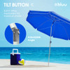 BLUU 7FT Beach Portable Sunshade Umbrella SPF60+ Sand Anchor Blue B09N742MZ2