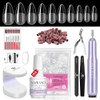 SAVILAND Almond Gel Nail Kit U V lamp 500PCS Almond Nail Tips - Light Brown New