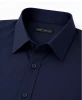 JAMES TAILOR MEN' SLIM FIT LONG SLEEVE STRETCH DRESS SHIRT - SIZE: MEN L - NAVY
