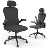 Laziiey Home Office Chairs with Flip Up Arms - B0BD16KDYY - Black New