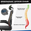 Laziiey Home Office Chairs with Flip Up Arms - B0BD16KDYY - Black New