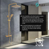 Shower Faucet Set HUSERY Thermostatic Shower System with Tub Spout - Gold New