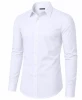 JAMES TAILOR SLIM FIT LONG SLEEVE STRETCH DRESS SHIRT - SIZE: MEN M - WHITE