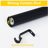NICETOWN Drapery Curtain Rod Set with Classic Round Finials/Ball Caps - Black New