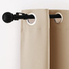 NICETOWN Drapery Curtain Rod Set with Classic Round Finials/Ball Caps - Black New
