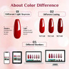 Kastiny Gel Nail Polish Kit, 9pc Glitter Maroon Gel Nail Collection New