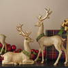 Vita Domi Christmas Reindeer Figurines, Gold Deer Christmas Decor, Christmas New