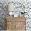 RoomMates Blue Watercolor Fountain Peel and Stick Wallpaper New