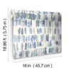 RoomMates Blue Watercolor Fountain Peel and Stick Wallpaper New