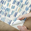 RoomMates Blue Watercolor Fountain Peel and Stick Wallpaper New