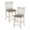 Lexicon Junipero Antique White Full Back Counter Height Chair (Set of 2) New