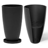 LA Jolie Muse Black Tall Planters Set of 2 20 Inch Tall Outdoor Planters New