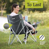 CORE Extra Large Tension Chair Foldable Chair with Cupholders - SAND New