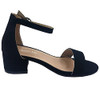 B09Q4LYXK8 Lucky Top Girls Dress Sandal Low Heel Ankle Strap, Black, Size 1 New