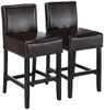 Best Selling Lopez Leather Counter Stool, Brown, Set of 2