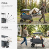 EVER ADVANCED SIDE-UNZIP STROLLER WAGON 2 KIDS 2-IN-1 BENCH MODE - GRAY