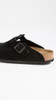 0660471 BIRKENSTOCK WOMEN BOSTON SUEDE CLOGS SIZE 6 BLACK SUEDE