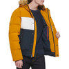 Tommy Hilfiger Men's Arctic Cloth Quilted Snorkel Bomber Jacket - Gold - Small New