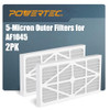 POWERTEC 5 Micron Outer Air Filters for WEN 3417, 1044, 1270 CFM, 2PK New