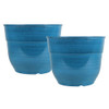 Garden Elements Indoor/Outdoor Glazed Brushed Happy Plastic Planter, 15" 2Pcs New