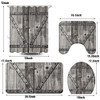 4 Pcs Rustic Shower Curtain Set Wooden Barn Shower Curtain Fabric New