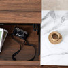 harmati Lift Top Coffee Table with Storage - Walnut/Marble Effect