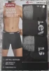 LEVI'S MENS 4 PACK BOXER BIEF UNDERWEAR - SIZE: MEN L - BLACK, GRAY New