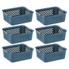 IRIS USA 6-Pack, Medium Plastic Storage Basket, Navy New