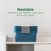 IRIS USA 6-Pack, Medium Plastic Storage Basket, Navy New