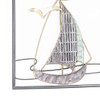 Adeco 3D Metal Sailboat Wall Art Set 2, 24" B0BZ7YQQL1 - Blue/Gold New