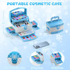 PERRYHOME KIDS MAKEUP SET FOR GIRL 56 PCS WASHABLE COSMETIC PRINCESS - BLUE New