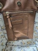 STEVE MADDEN FAUX LEATHER FLAT TOTE HOBO PURSE FLOWER INSIDE DESIGN - BROWN