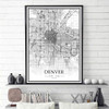 USA CO Denver Black＆White Minimalist Art 20×28 City Map Painting Poster New