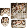 4 Piece Shower Curtain Bathroom Sets Warm Yellow Flower Butterflies Bath Decor New