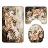 4 Piece Shower Curtain Bathroom Sets Warm Yellow Flower Butterflies Bath Decor New