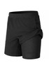JUMP START MEN'S 2 IN 1 STRETCH ACTIVE RUNNING SHORTS - SIZE: MEN S - BLACK New