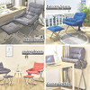 VOJUEAR Modern Accent Fabric Lazy Chair Ottoman Reclining Armchair -CharcoalGrey